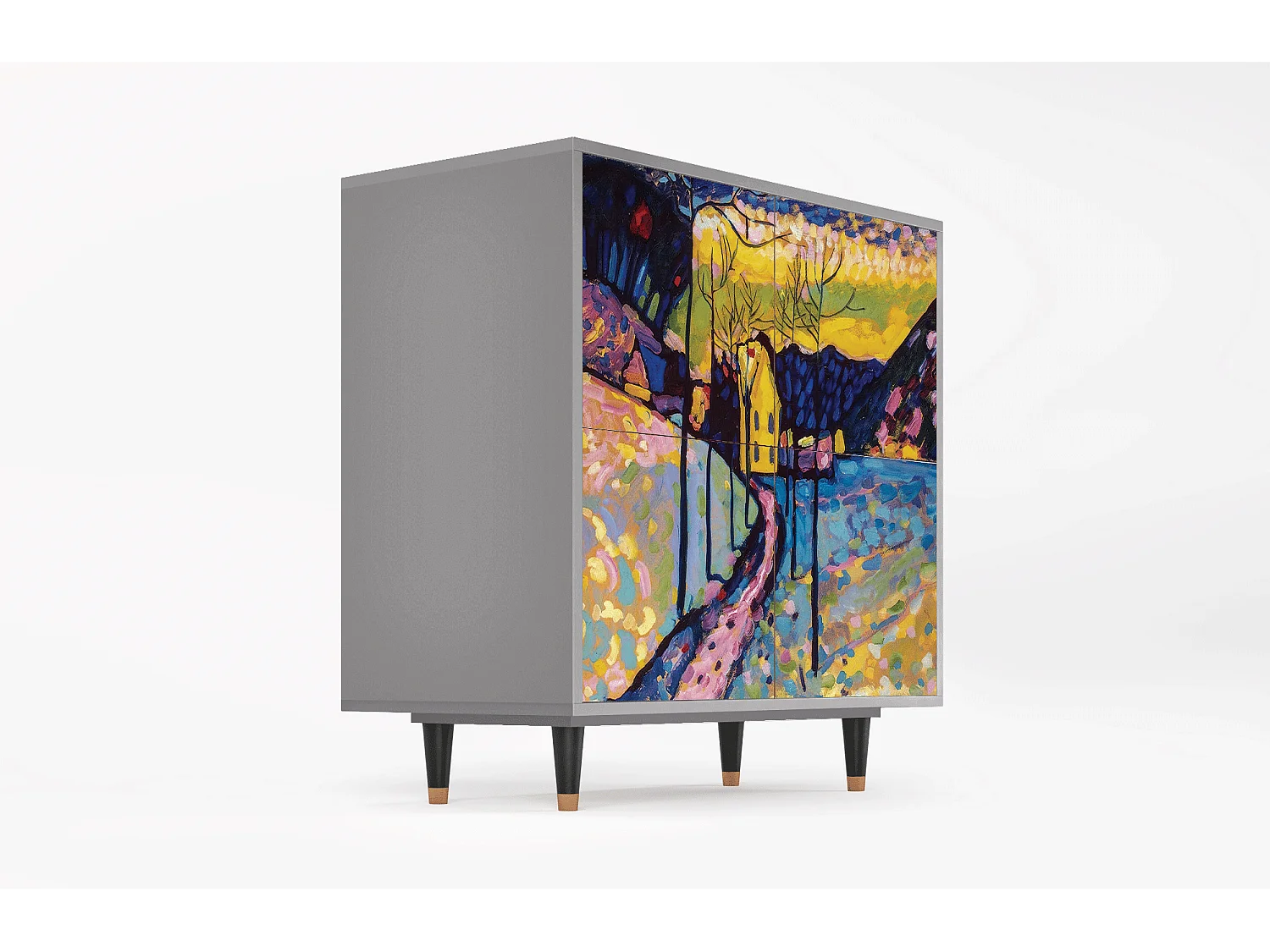 Kredens - 94x96x48 cm - BS3 - Winter Landscape, Szary