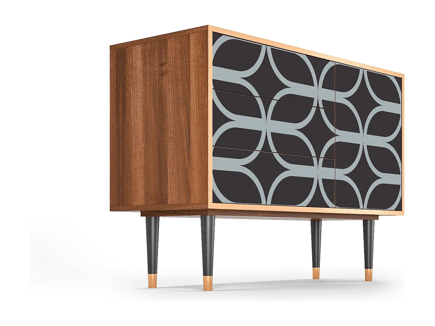 Kredens - 115х84х41 cm - S3 - Braided Blue, Orzech