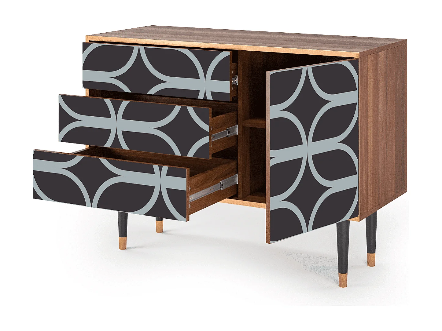 Buffet - 115х84х41 cm - S3 - Braided Blue, Noyer