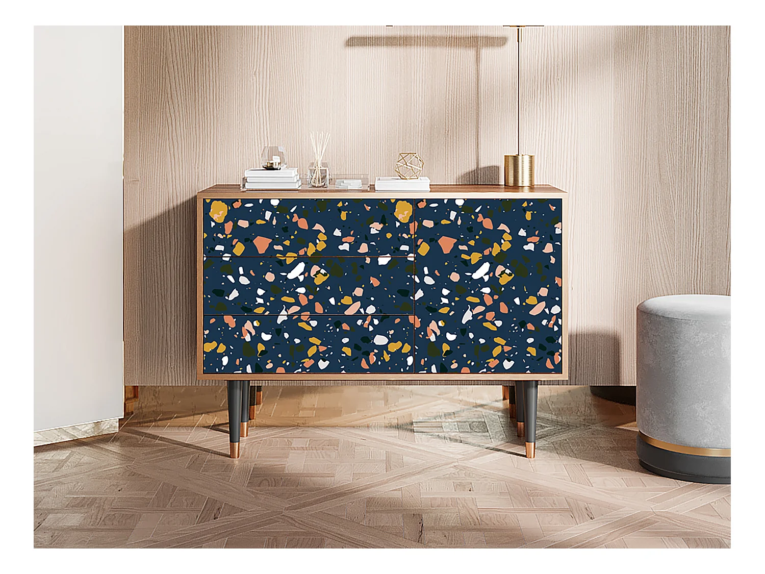 Buffet - 115х84х41 cm - S3 - Night Sky Langhterns, Noyer