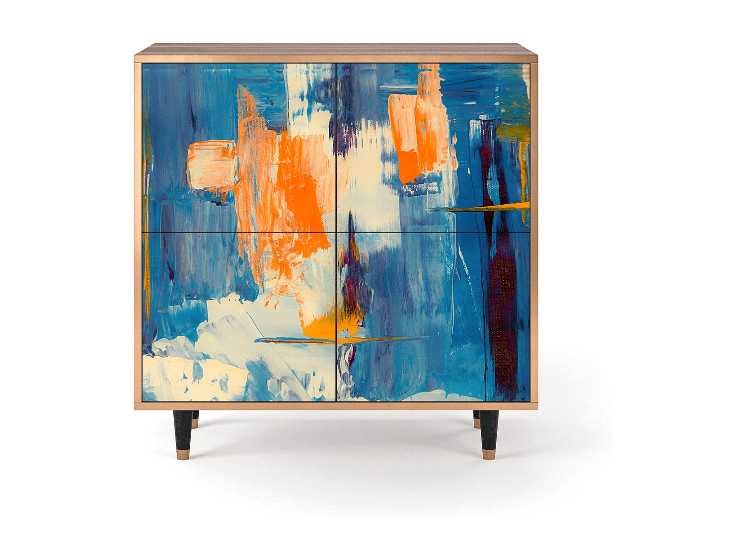 Buffet - 94x96x48 cm - BS3 - Abstract Expressionism, Noyer