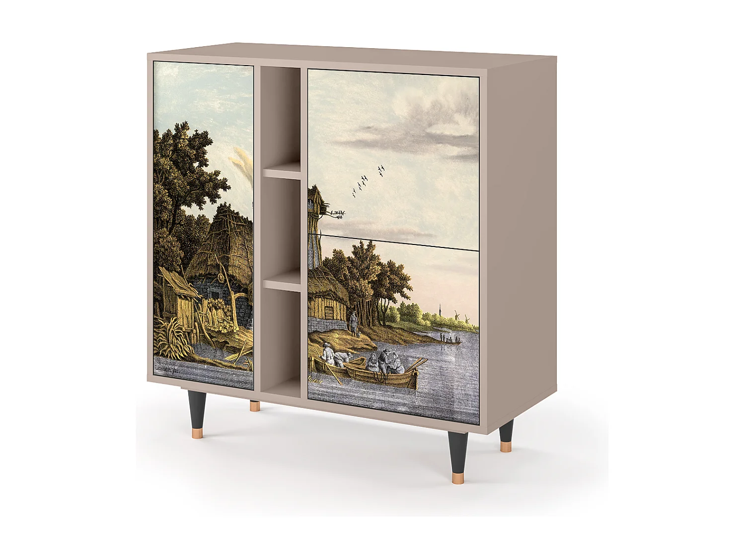 Kredens - 94х96х41 cm - BS5 - Mill along a River, Latte