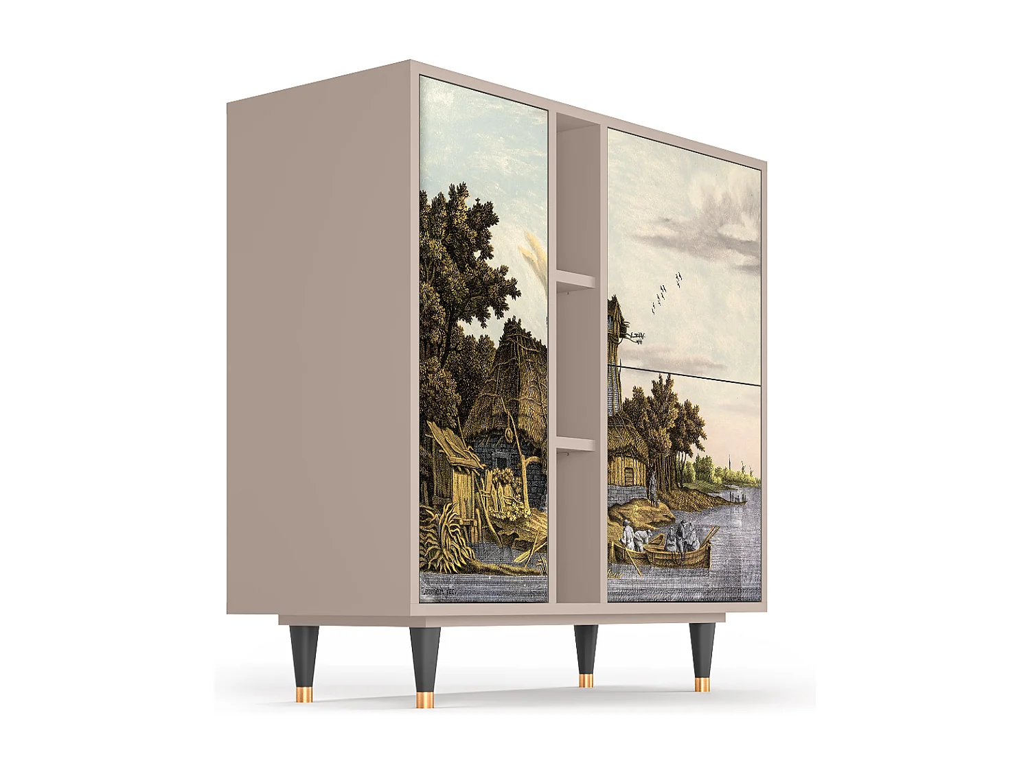 Kredens - 94х96х41 cm - BS5 - Mill along a River, Latte