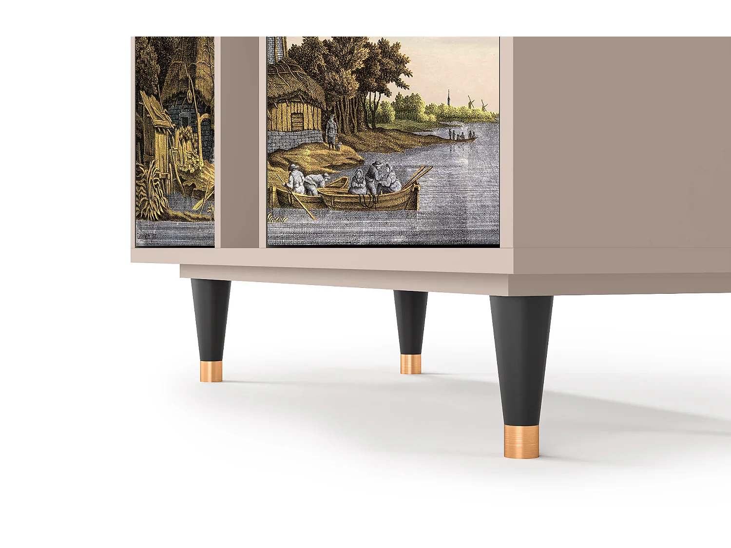 Kredens - 94х96х41 cm - BS5 - Mill along a River, Latte