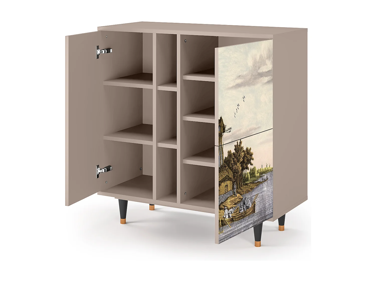 Kredens - 94х96х41 cm - BS5 - Mill along a River, Latte