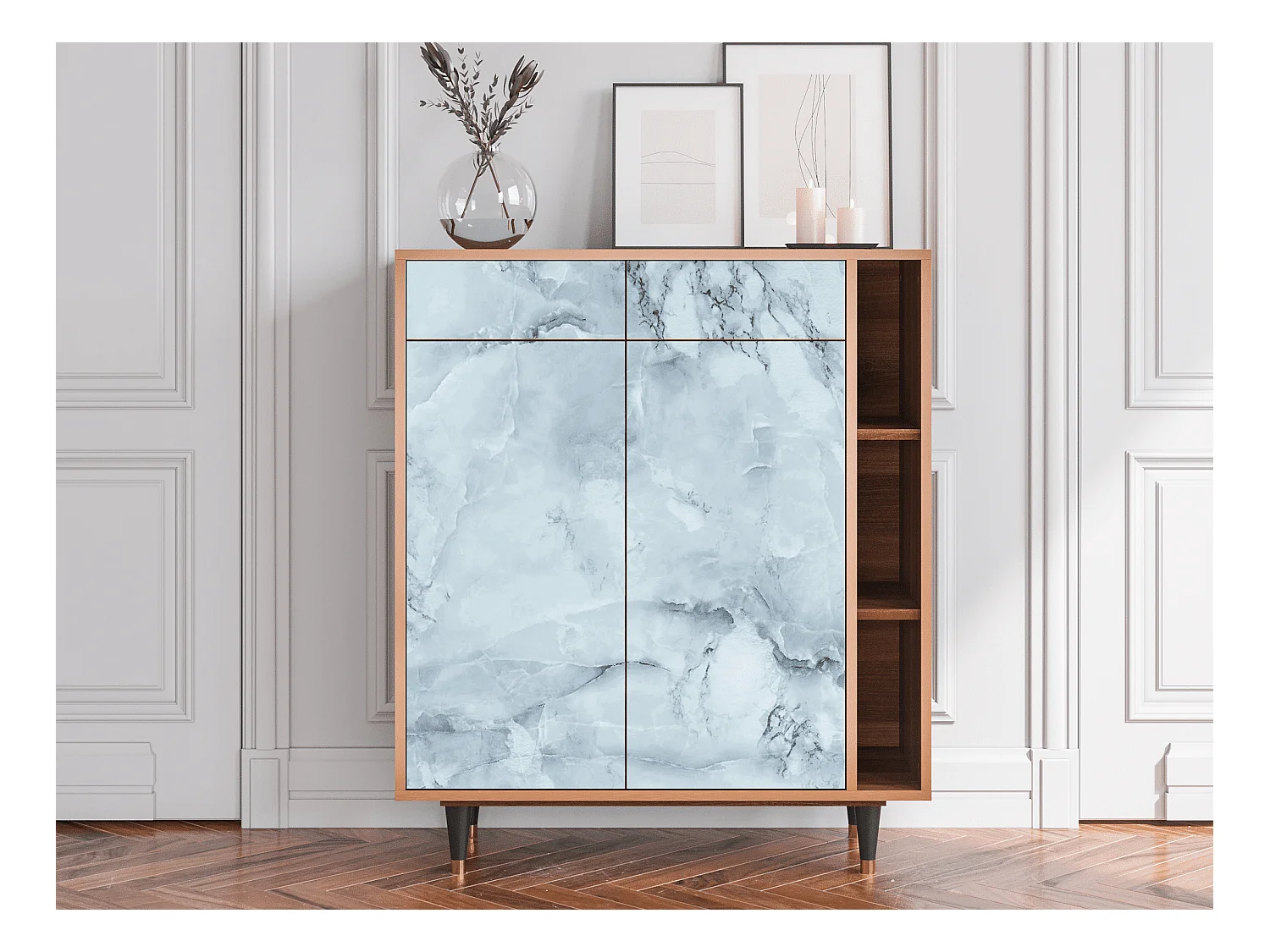 Kredens - 96х110х41 cm - BS6 - Glacial Colour, Orzech