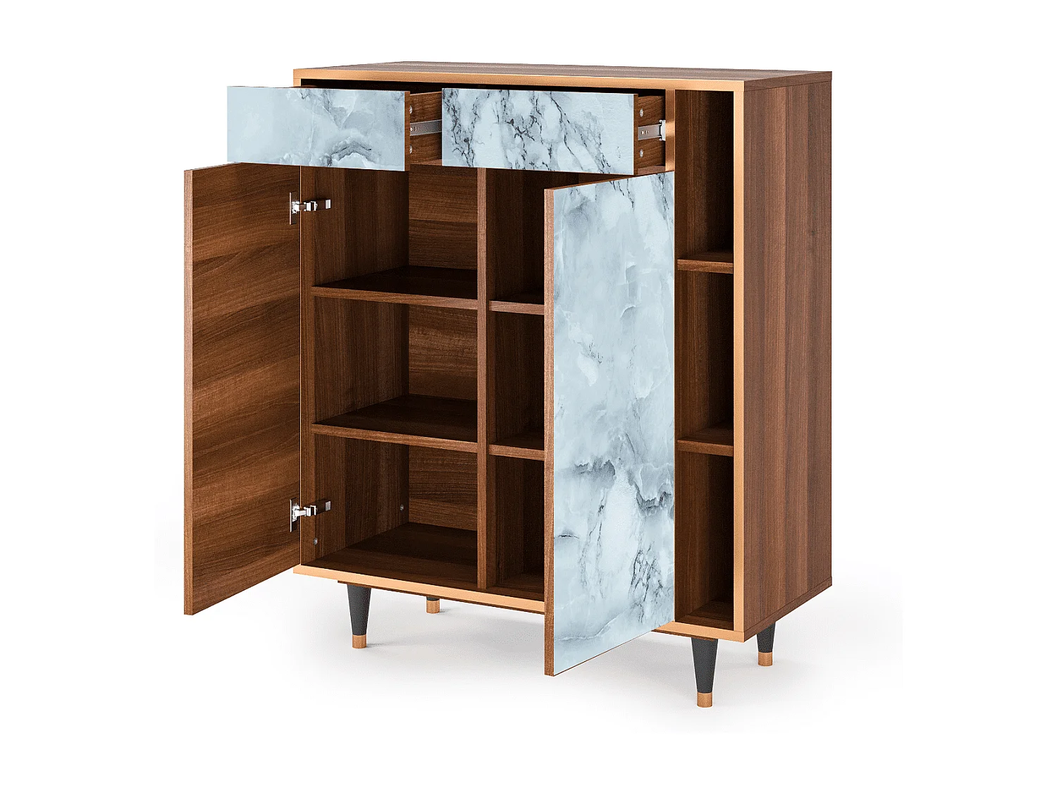Dressoir - 96х110х41 cm - BS6 - Glacial Colour, Walnoot