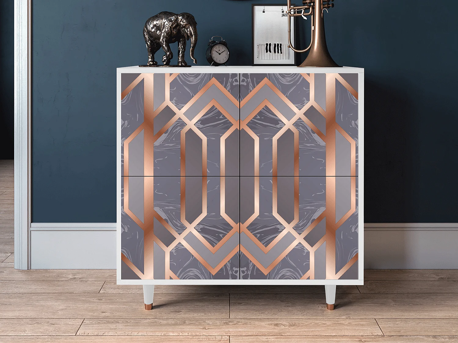 Buffet - 94x96x48 cm - BS3 - Taupe Anatomy, Blanc