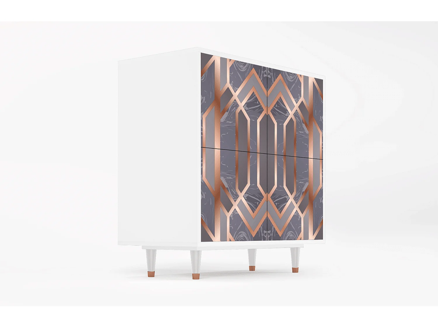 Buffet - 94x96x48 cm - BS3 - Taupe Anatomy, Blanc