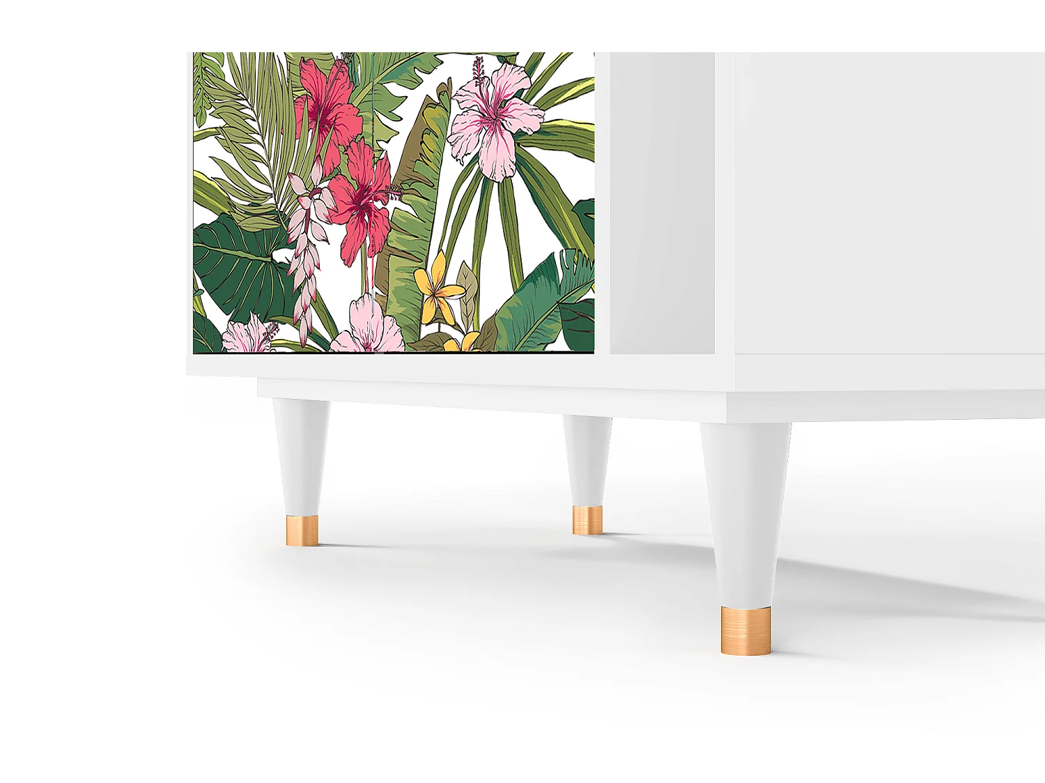 Kredens - 96х110х41 cm - BS6 - Verdant Tropics, Biały