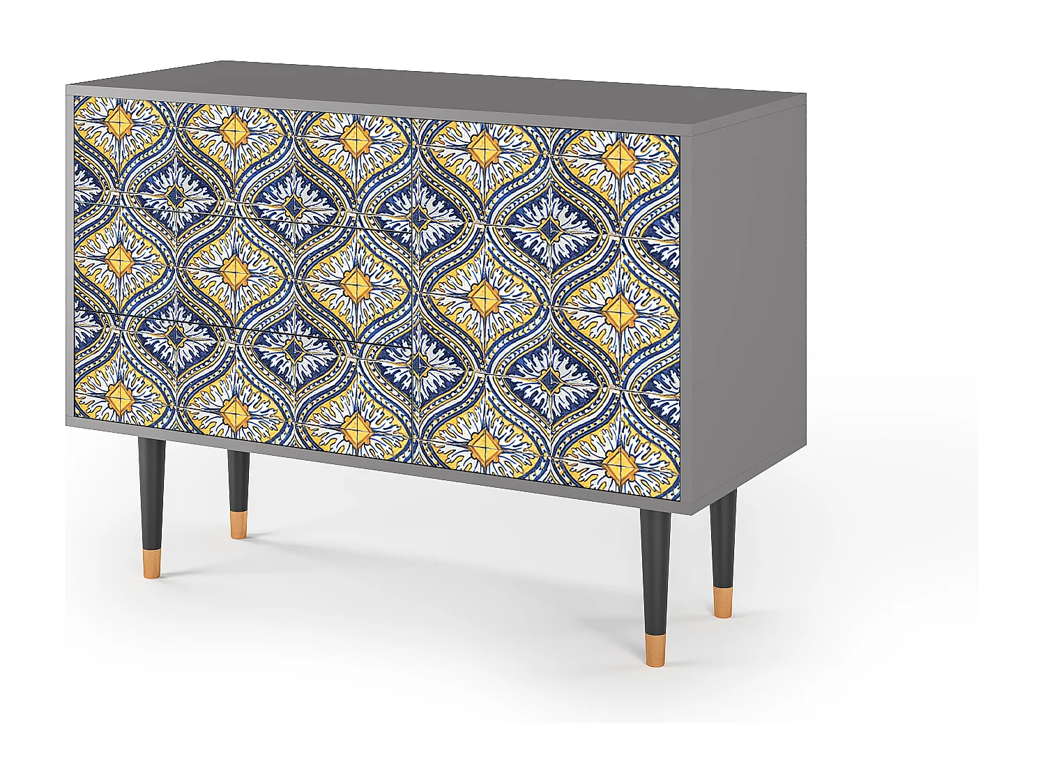 Kredens - 115х84х41 cm - S3 - Illusory Pattern, Szary