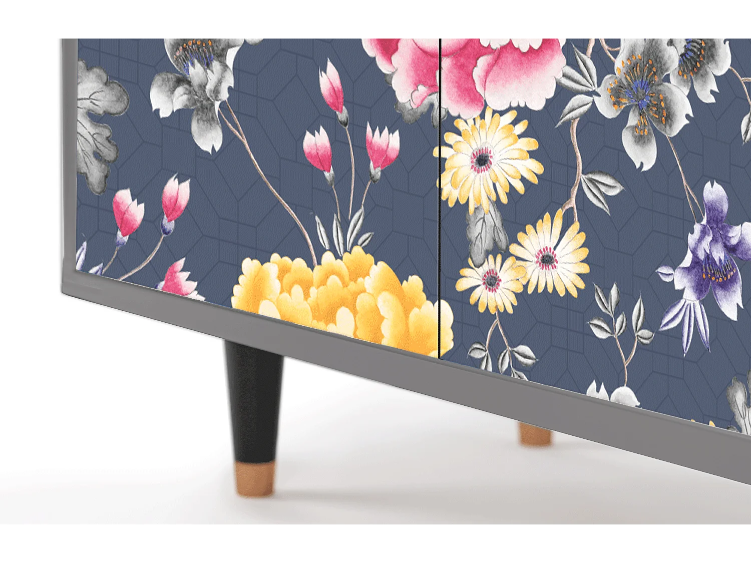 Kredens - 94x96x48 cm - BS3 - Dark Flower Bed, Szary