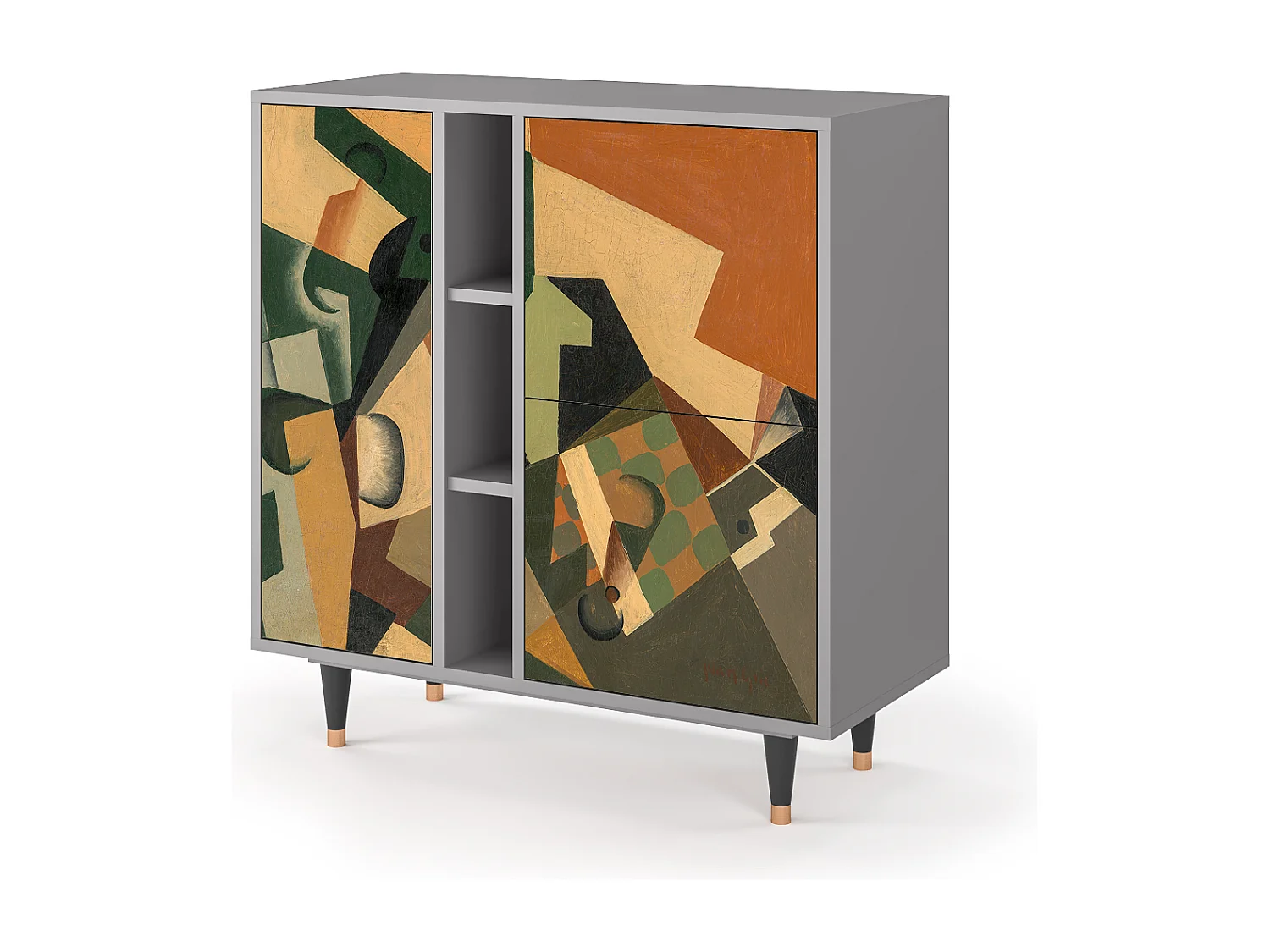 Buffet - 94х96х41 cm - BS5 - Glass and Checkerboard, Gris