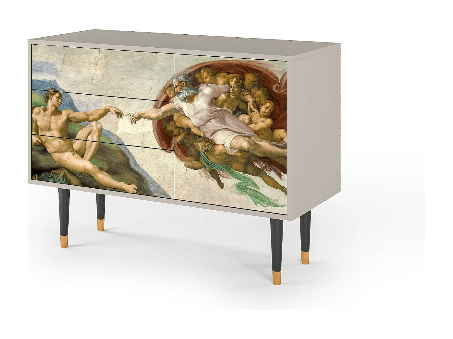 Kredens - 115х84х41 cm - S3 - The Creation of Adam, Piaskowy