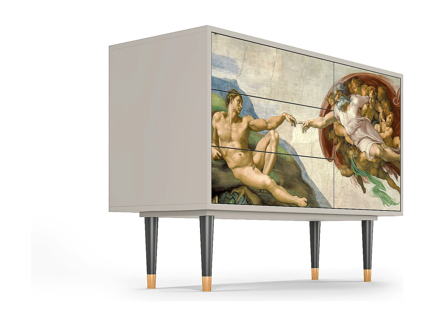 Kredens - 115х84х41 cm - S3 - The Creation of Adam, Piaskowy