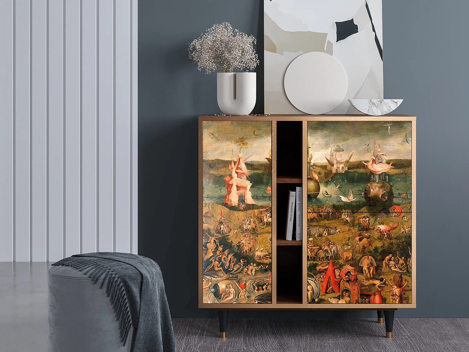 Kredens - 94х96х41 cm - BS5 - Garden of Delights , Orzech