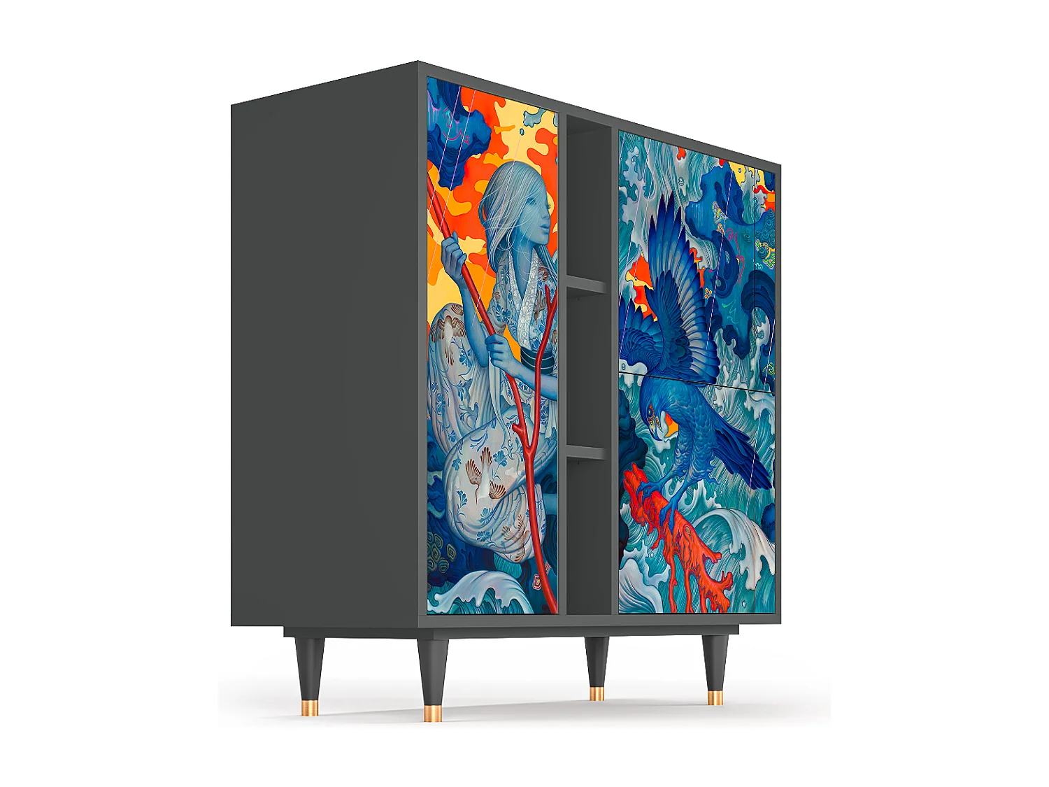 Buffet - 94х96х41 cm - BS5 - The Girl - James Jean, Anthracite