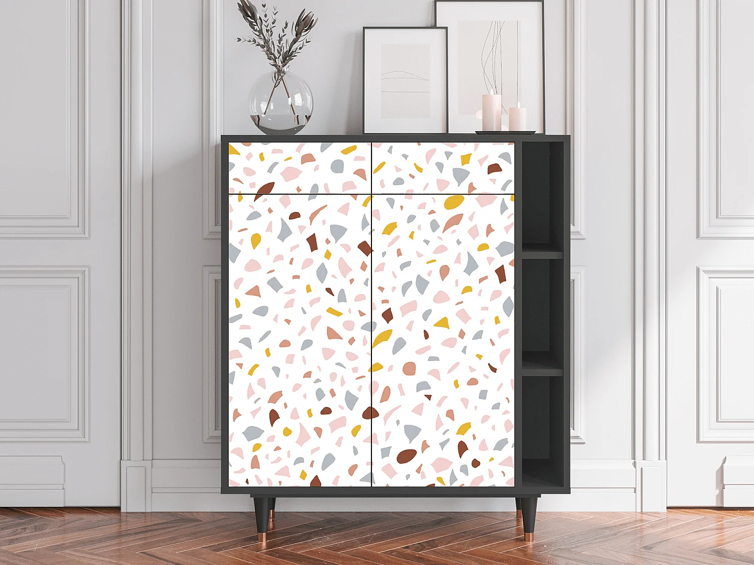 Kredens - 96х110х41 cm - BS6 - Marmelade Cheese, Antracyt