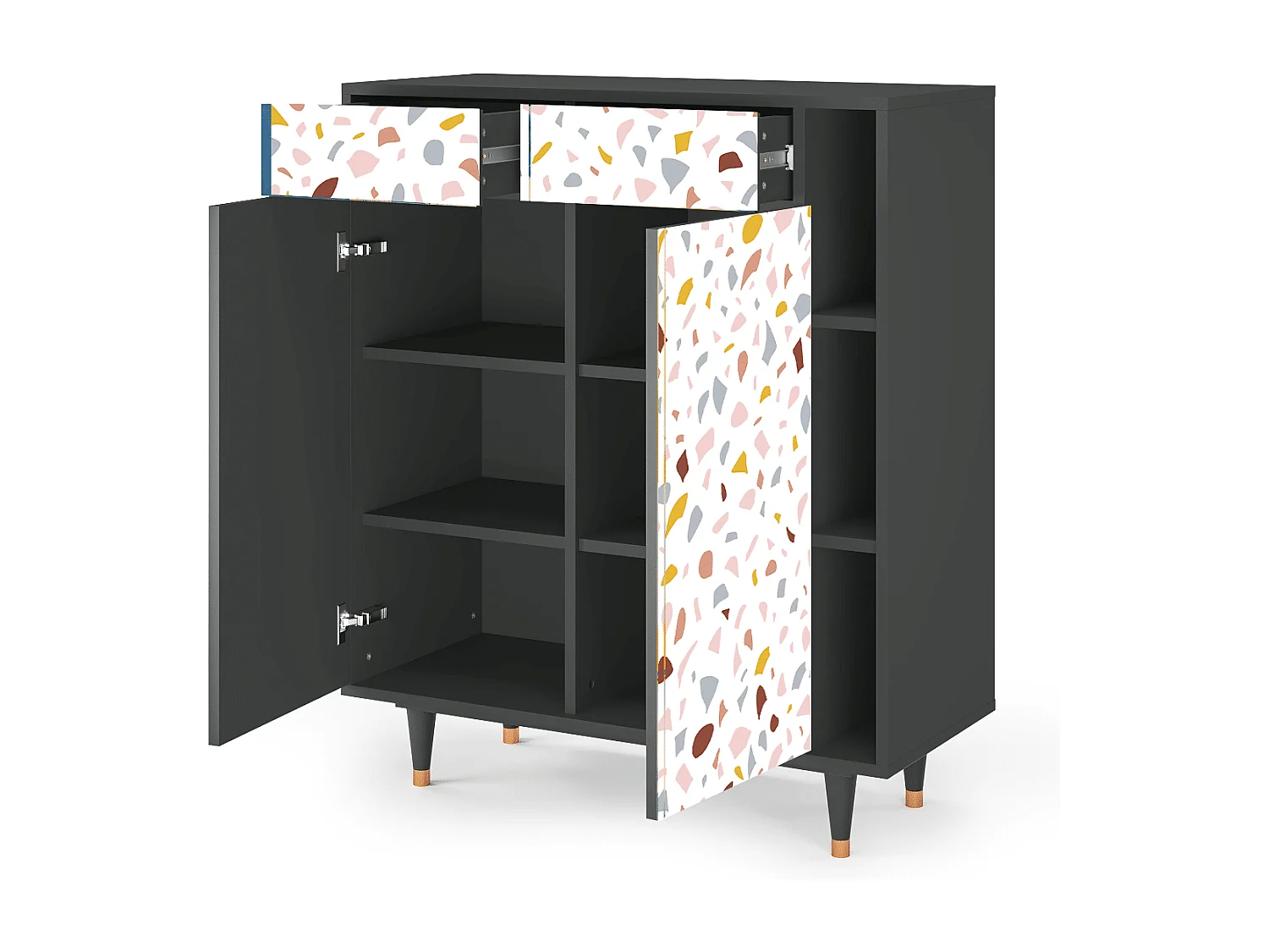 Kredens - 96х110х41 cm - BS6 - Marmelade Cheese, Antracyt