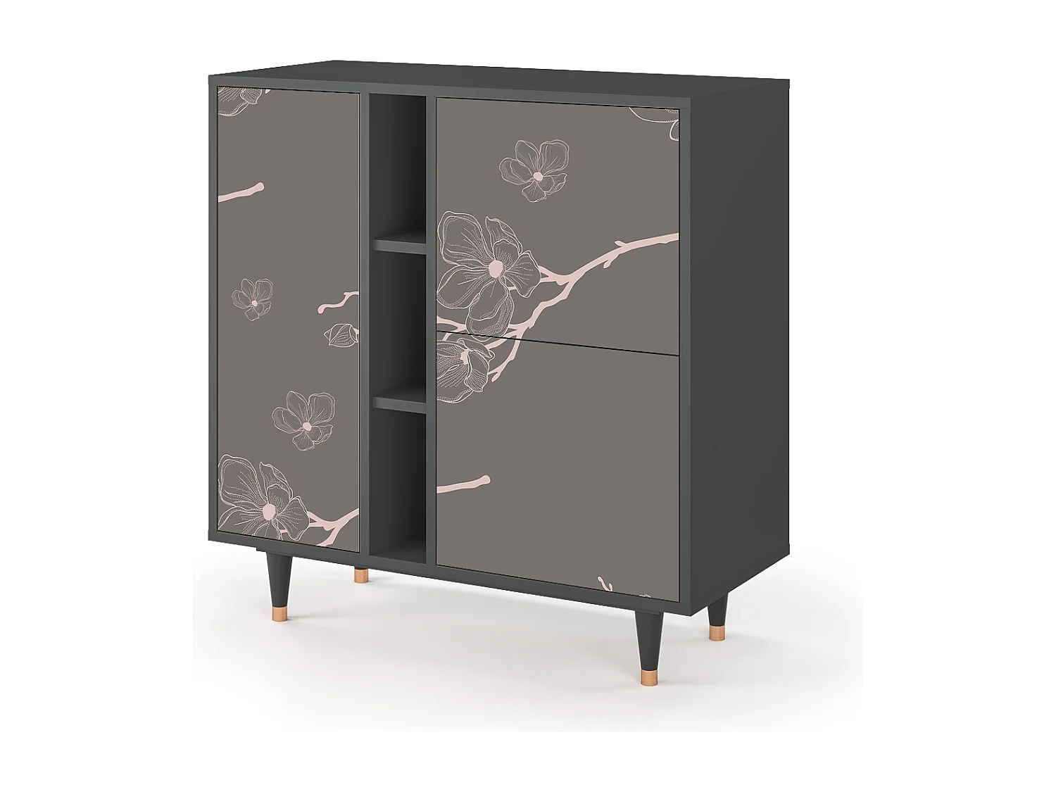 Kredens - 94х96х41 cm - BS5 - Cherry Blossom, Antracyt