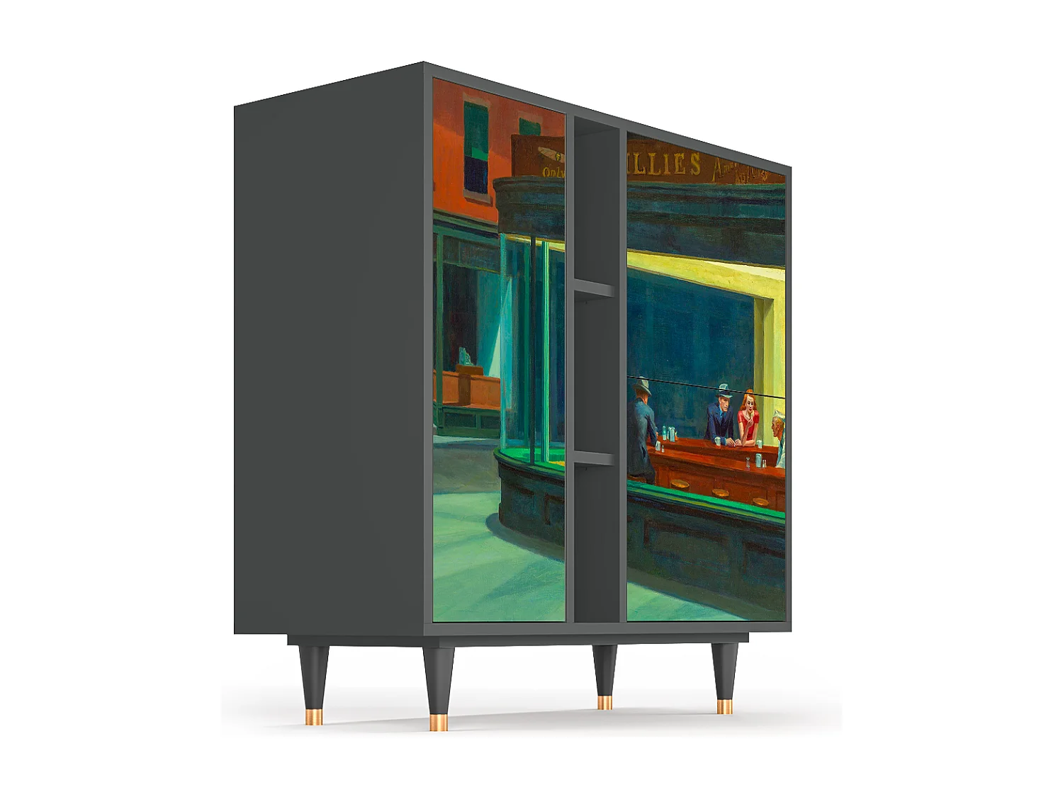 Kredens - 94х96х41 cm - BS5 - Nighthawks by Hopper, Antracyt