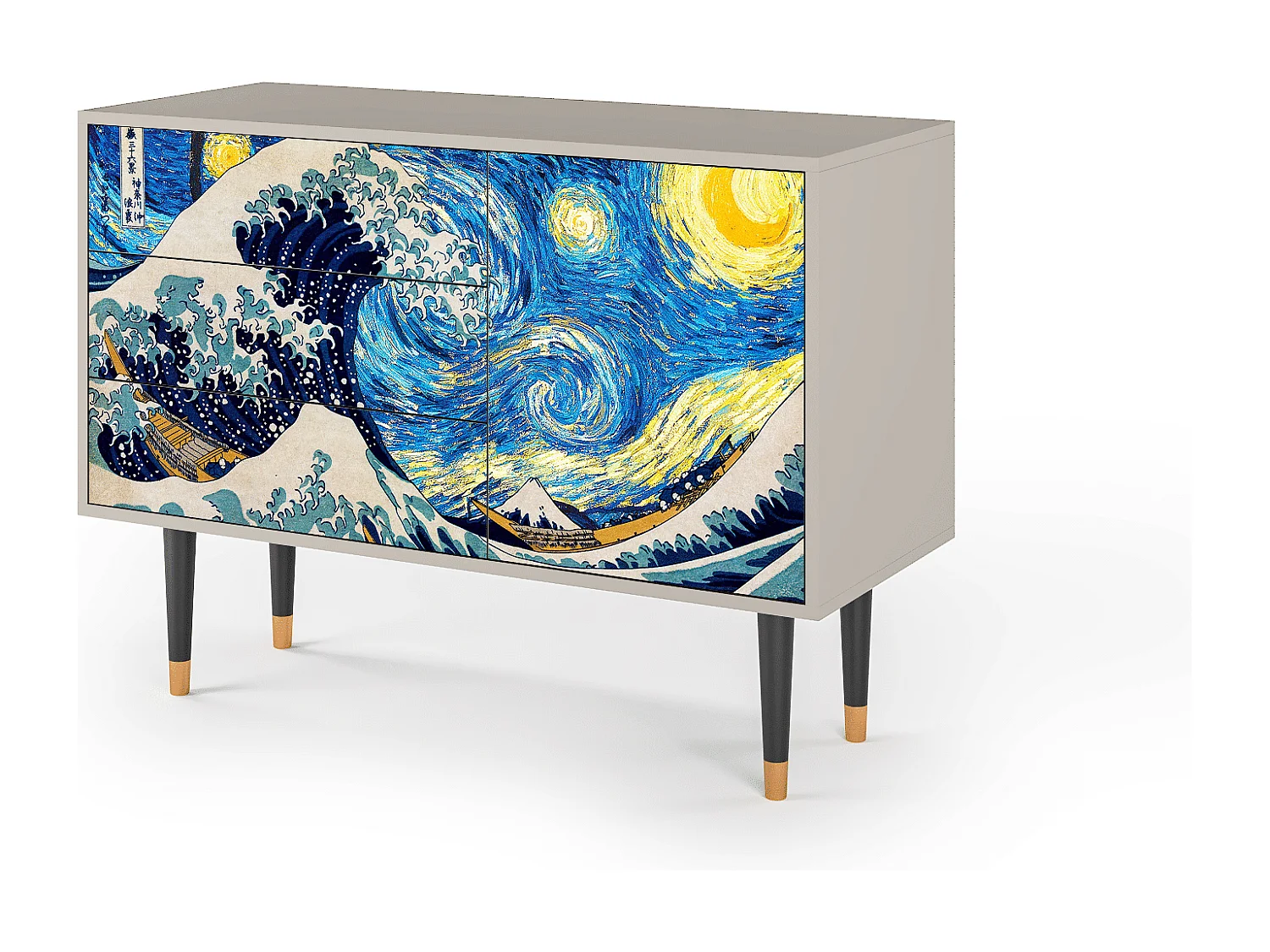 Kredens - 115х84х41 cm - S3 - Great Wave, Piaskowy