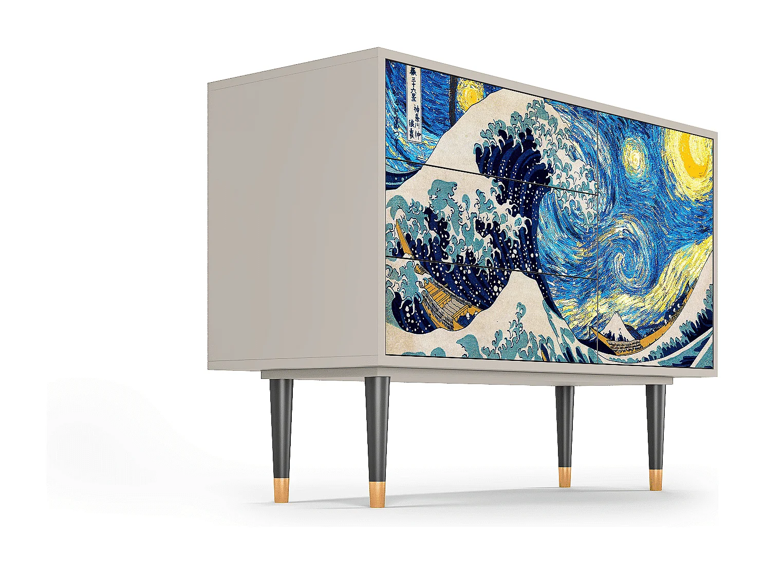 Kredens - 115х84х41 cm - S3 - Great Wave, Piaskowy