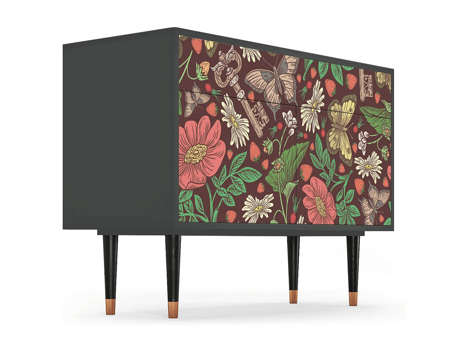 Sideboard - 115x85x48 cm - BS4 - Alice in Wonderland, Anthrazit