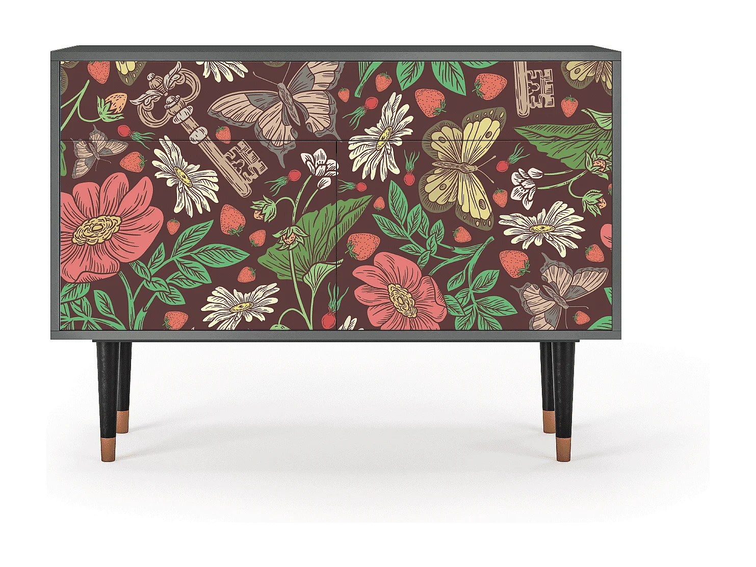 Kredens - 115x85x48 cm - BS4 - Alice in Wonderland, Antracyt