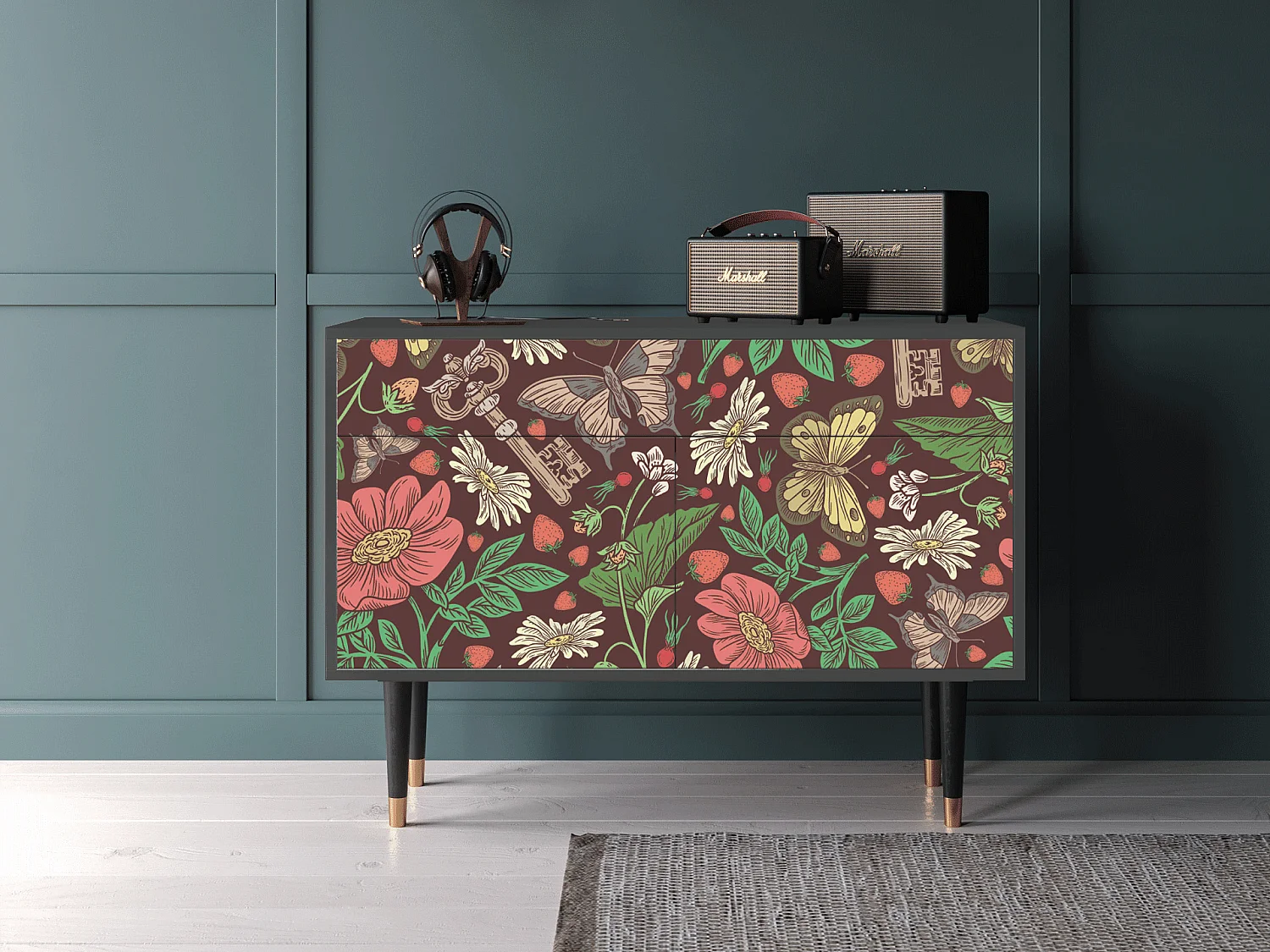 Credenza - 115x85x48 cm - BS4 - Alice in Wonderland, Antracite