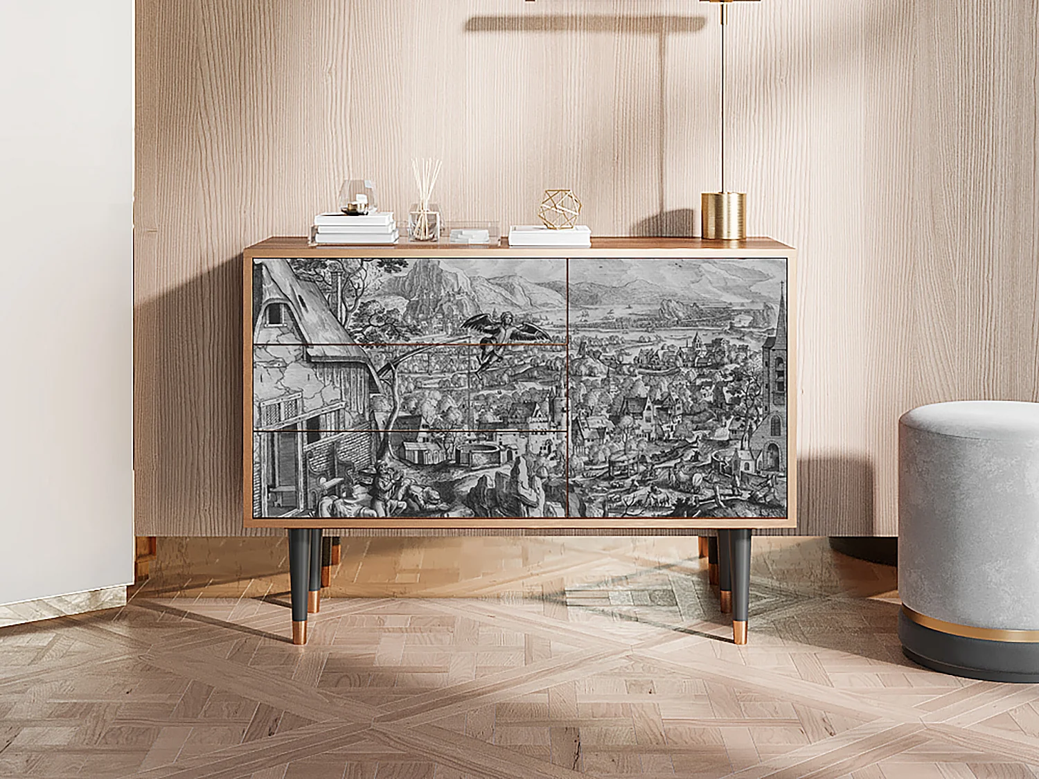 Kredens - 115х84х41 cm - S3 - Departure, Orzech