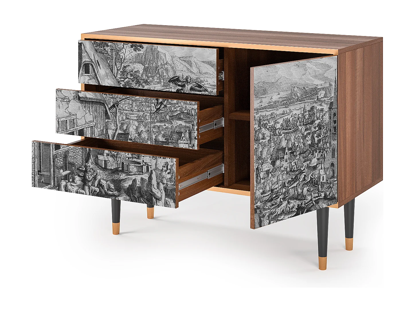 Buffet - 115х84х41 cm - S3 - Departure, Noyer