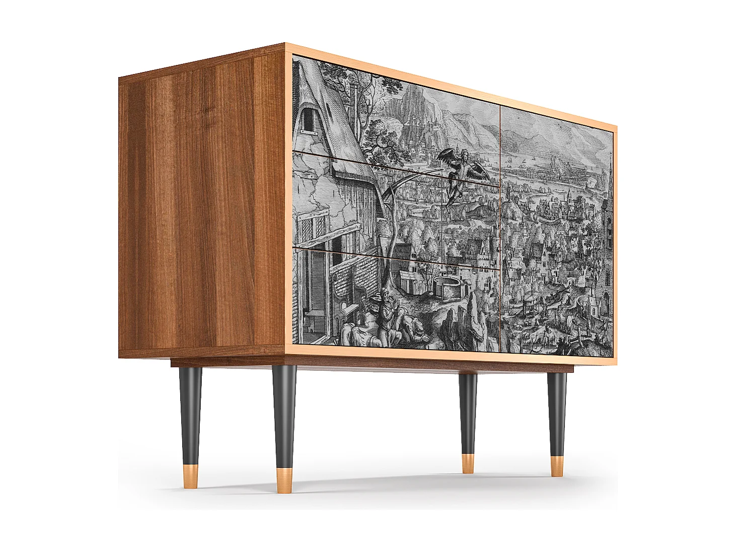 Kredens - 115х84х41 cm - S3 - Departure, Orzech