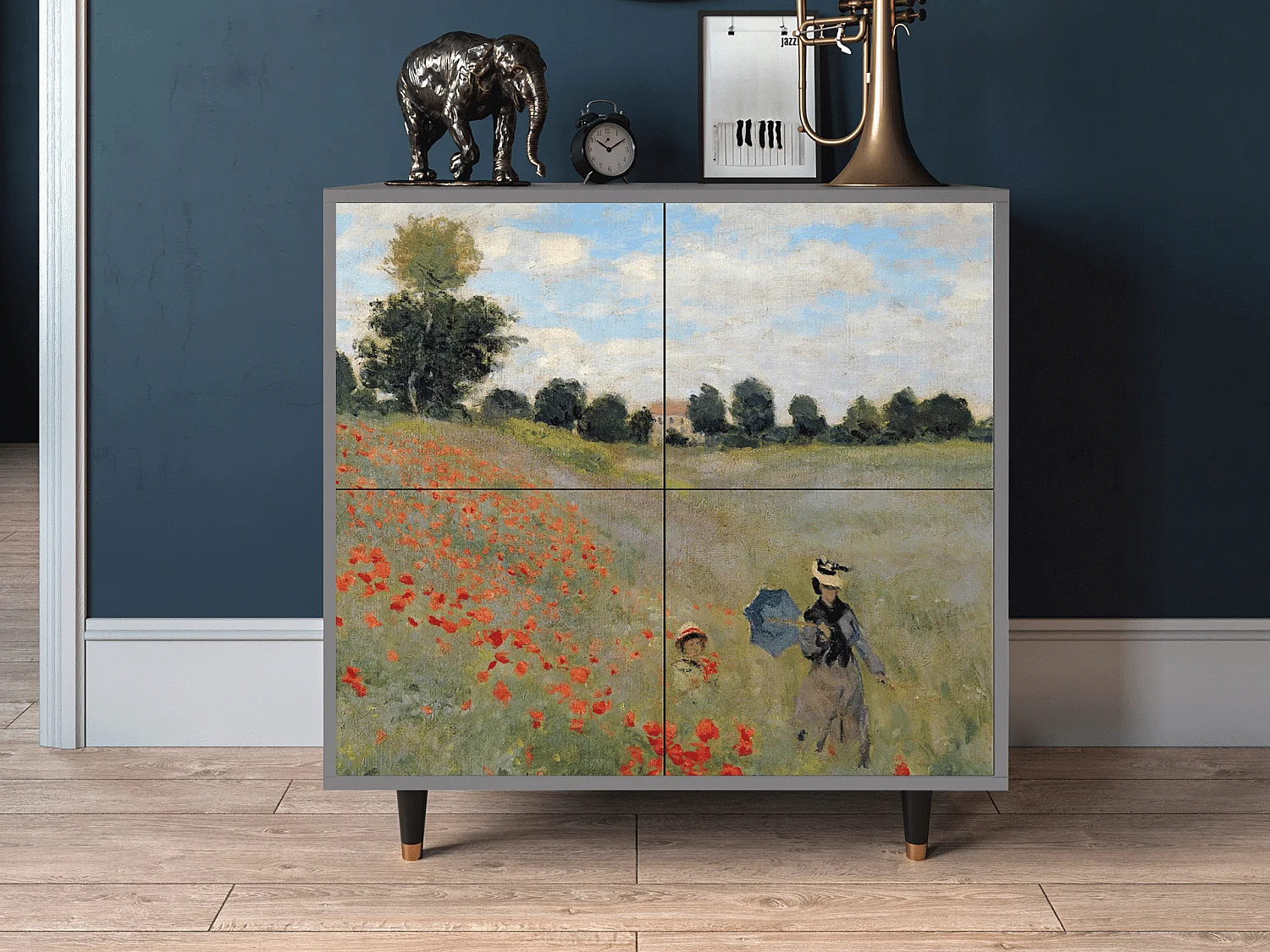 Dressoir - 94x96x48 cm - BS3 - The Poppy Field   , Grijs