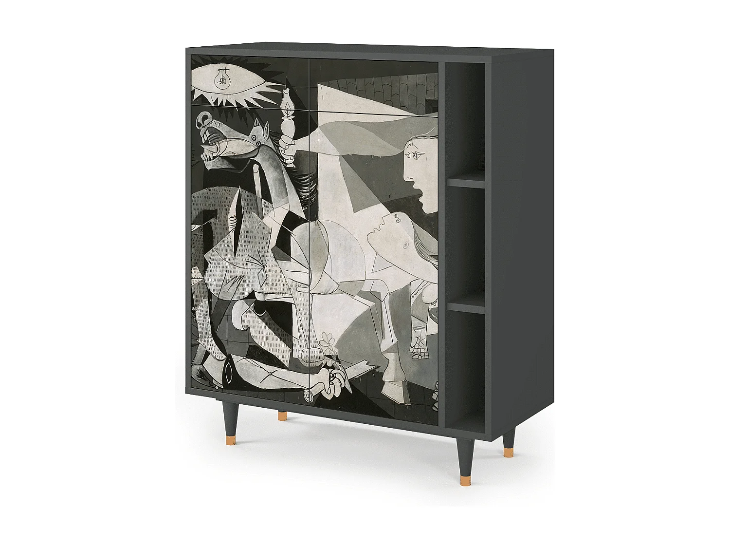 Kredens - 96х110х41 cm - BS6 - Guernica by Picasso, Antracyt