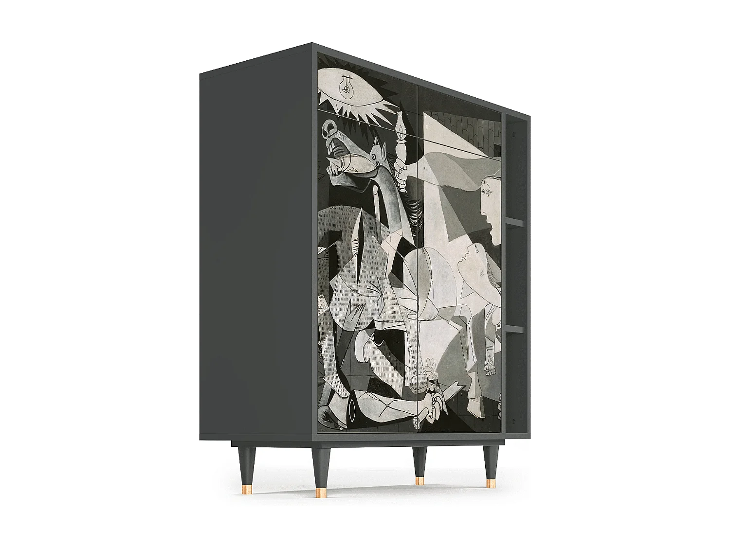 Kredens - 96х110х41 cm - BS6 - Guernica by Picasso, Antracyt