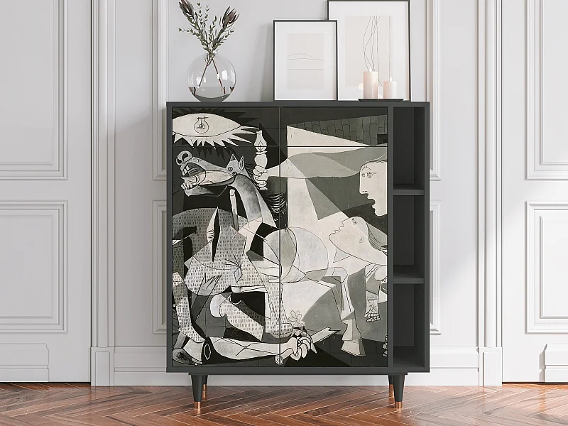 Kredens - 96х110х41 cm - BS6 - Guernica by Picasso, Antracyt