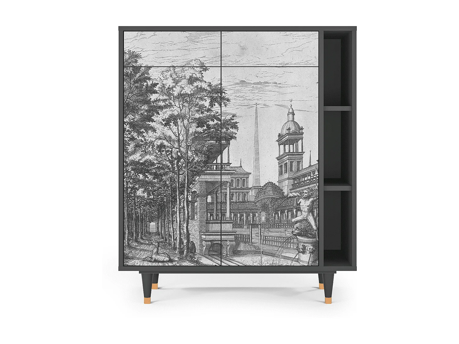 Buffet - 96х110х41 cm - BS6 - View of the Piazza, Anthracite