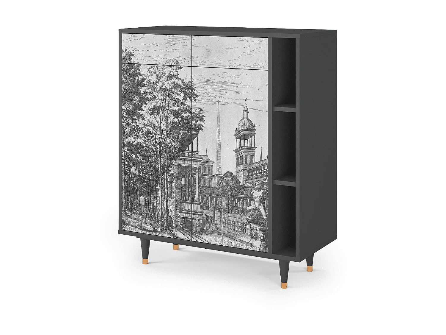 Buffet - 96х110х41 cm - BS6 - View of the Piazza, Anthracite