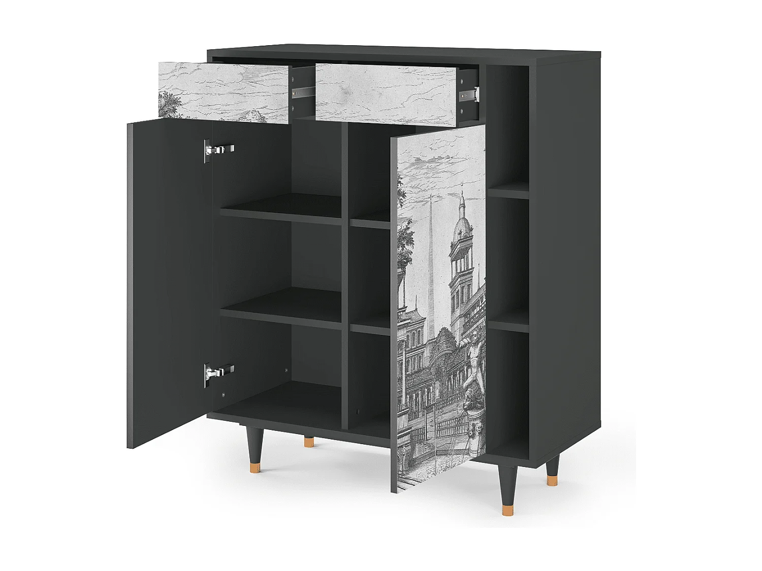 Buffet - 96х110х41 cm - BS6 - View of the Piazza, Anthracite