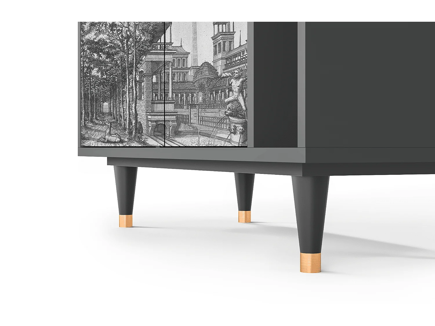 Kredens - 96х110х41 cm - BS6 - View of the Piazza, Antracyt