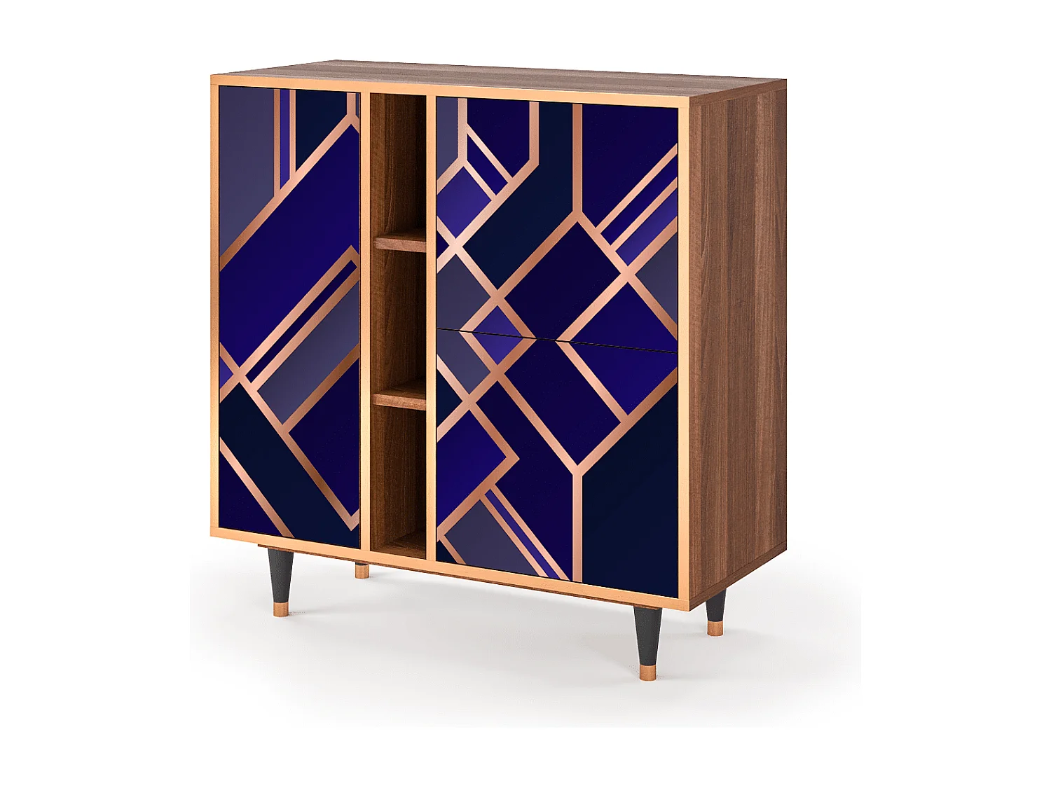 Kredens - 94х96х41 cm - BS5 - Aquamarine Getsby, Orzech