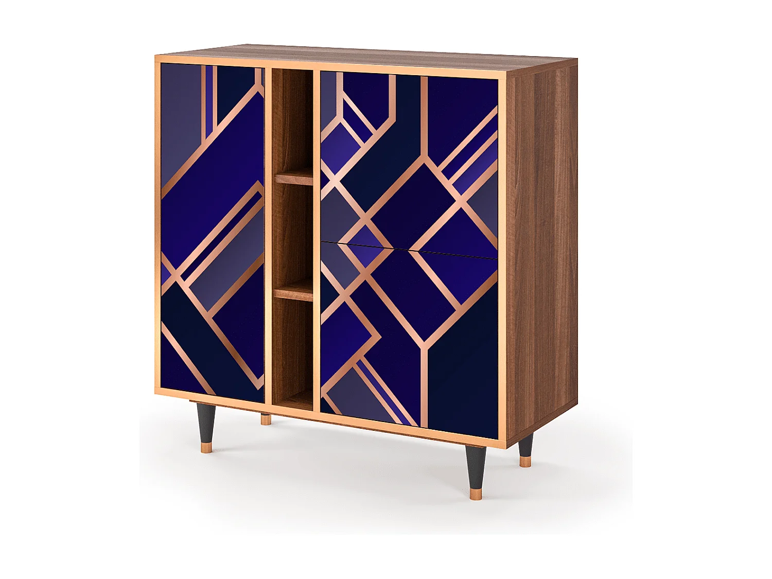 Credenza - 94х96х41 cm - BS5 - Aquamarine Getsby, Noce