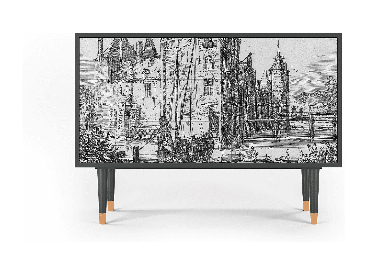 Credenza - 115х84х41 cm - S3 - Castle with Bridge, Antracite