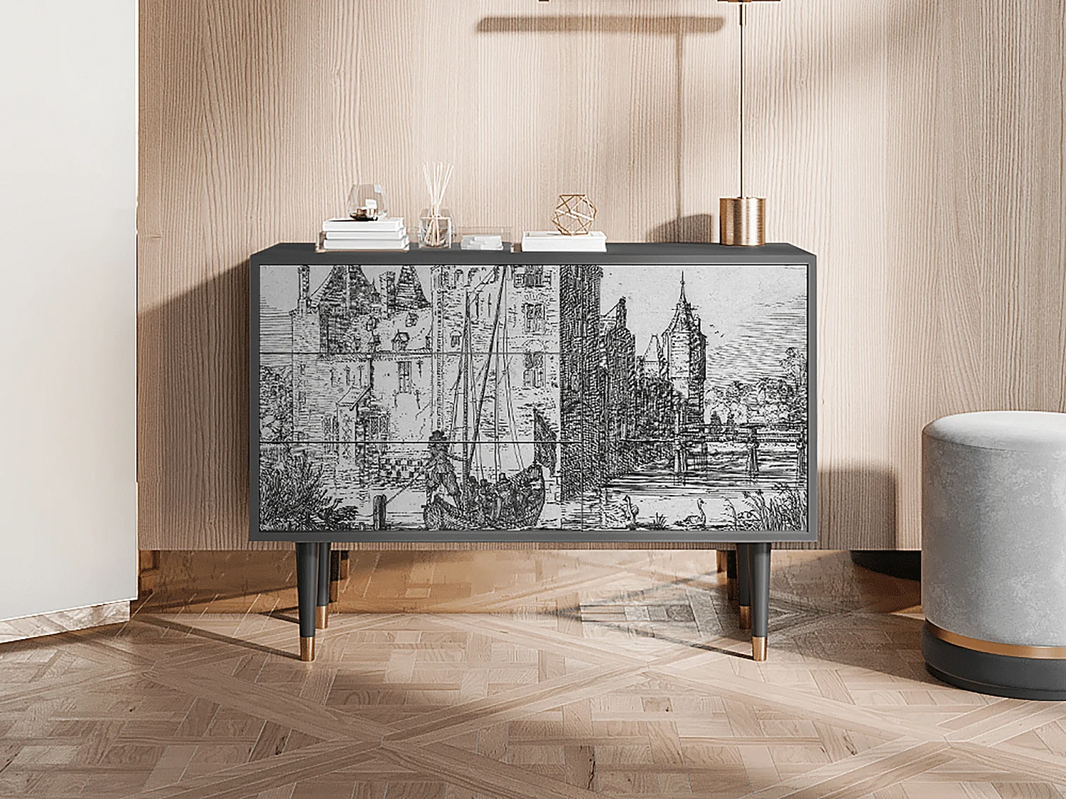 Buffet - 115х84х41 cm - S3 - Castle with Bridge, Anthracite