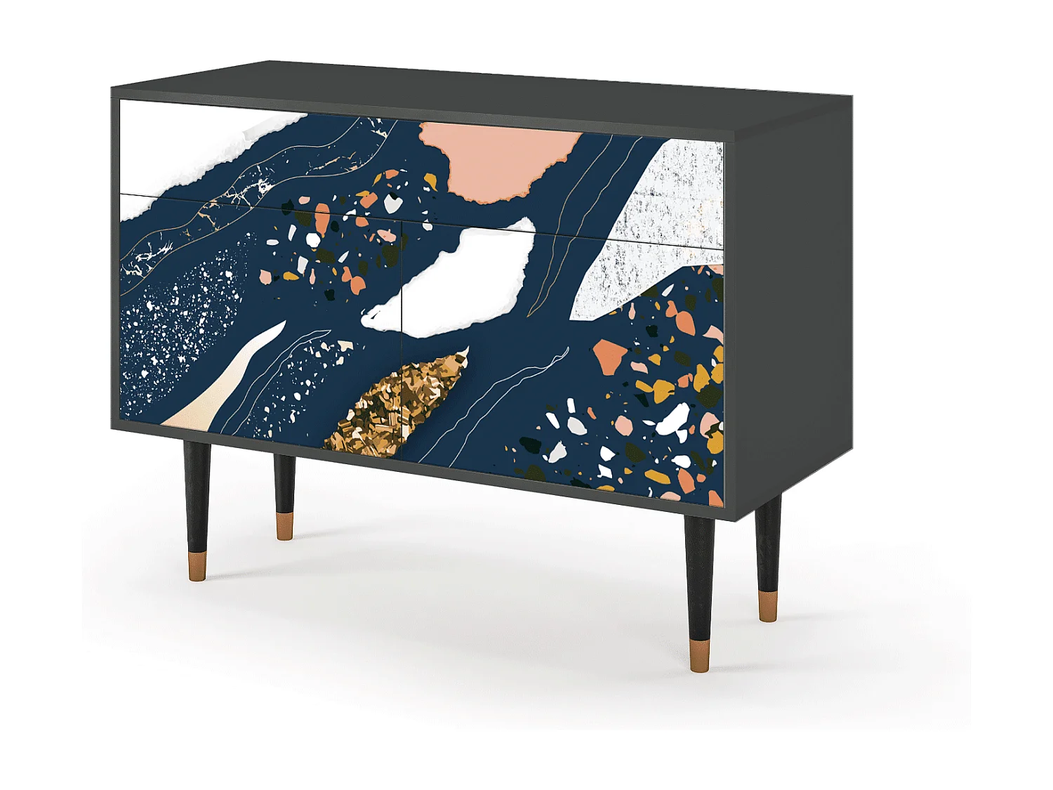 Dressoir - 115x85x48 cm - BS4 - Nude Iceberg, Antraciet