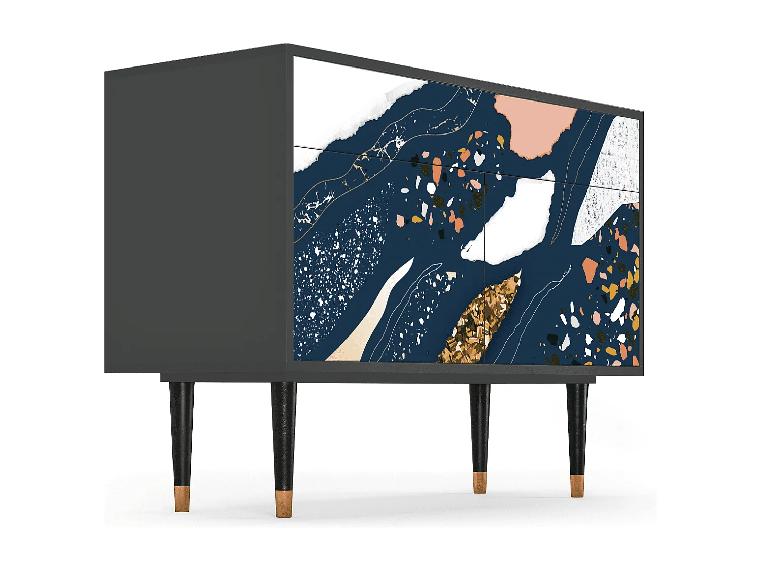 Dressoir - 115x85x48 cm - BS4 - Nude Iceberg, Antraciet