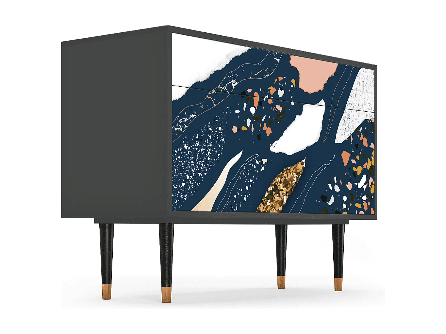 Dressoir - 115x85x48 cm - BS4 - Nude Iceberg, Antraciet