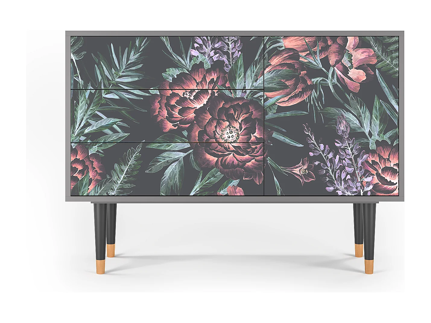 Buffet - 115х84х41 cm - S3 - Dark Peonies, Gris