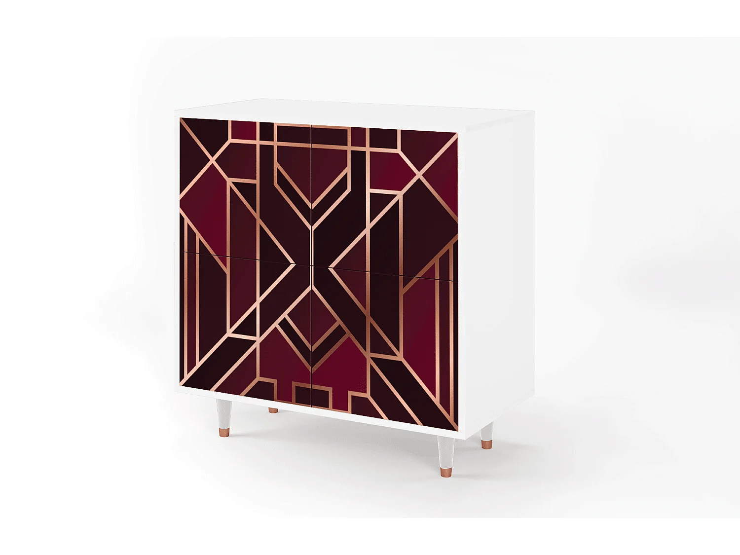 Kredens - 94x96x48 cm - BS3 - Burgundy Jewelery, Biały